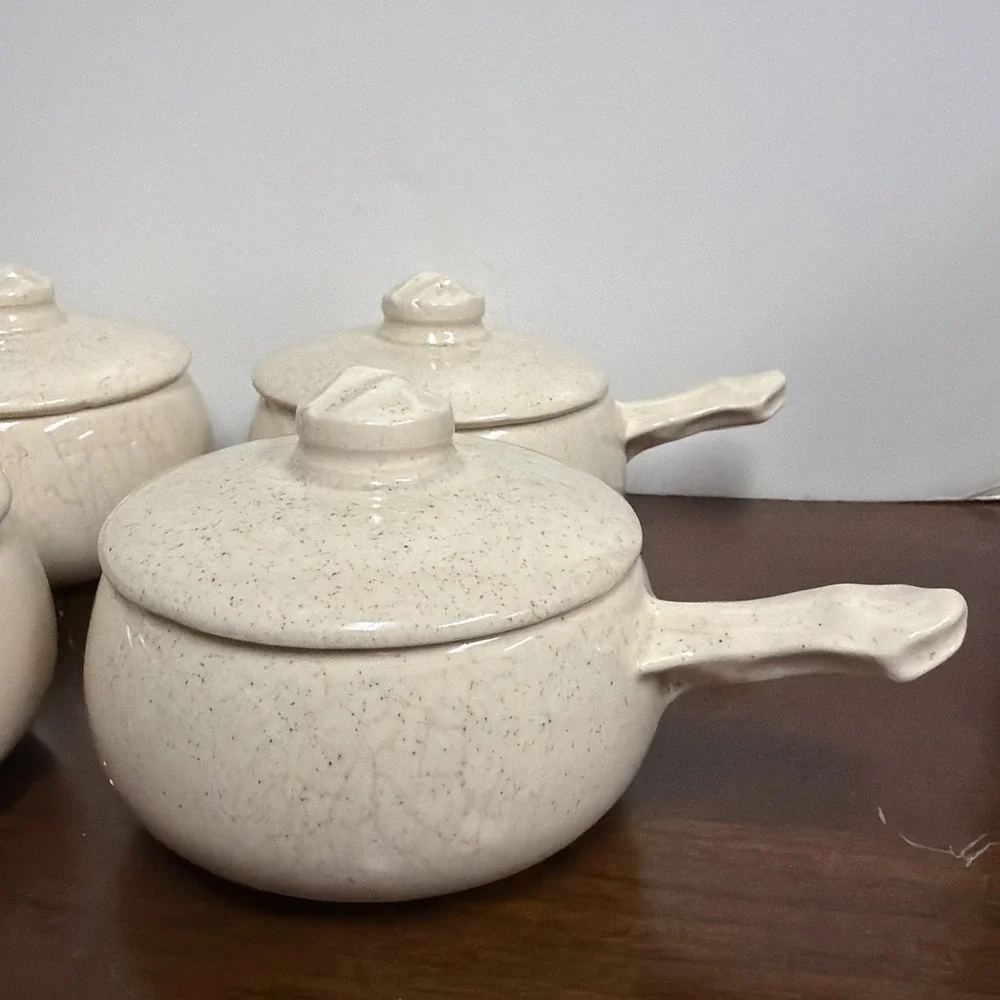Vintage McCoy Chili/Soup Bowls With Handle & Lid Set Of‎ 4